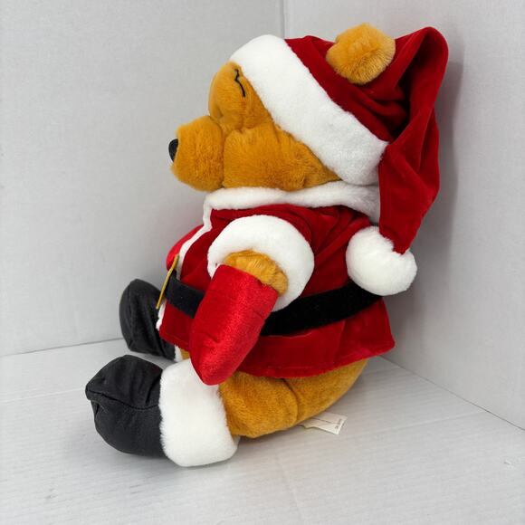 Disney Store Pooh Bear Plush Santa Claus Suit Hat 13 Inch Exclusive 1999 Vintage - Picture 4 of 9